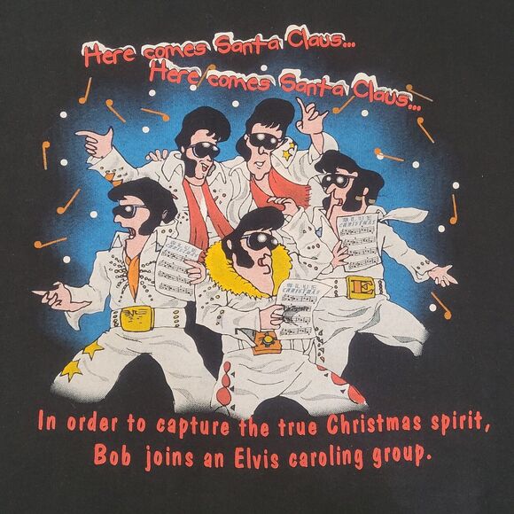 Fruit of the Loom Other - Vintage 80's 90's Elvis Caricature Christmas Caroling Pullover Sweater 2XL XXL‎
